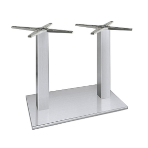 base de mesa inoxidável de escritório em metal prateado